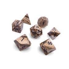 Picture Jasper Pebbles - 7 Piece Gemstone Dice Set